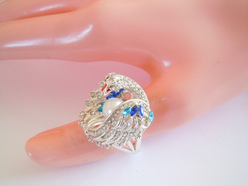 Bague fantaisie cygne strass - fantaisie,