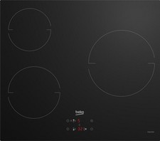 beko table de cuisson à induction 60cm 3 foyers 5900w noir hii63400mt 
