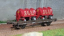 Ree modeles WB614 Wagon UFR Biporteur brun, remorques citernes rondes CECI