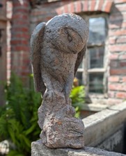 GRANDE STATUE DE JARDIN HIBOU PIERRE ASPECT DÉCORATION DE JARDIN DÉCORATION D...