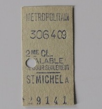 Ancien ticket Métro PARSI