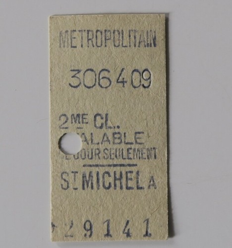 Ancien ticket métro parsi - ancien,