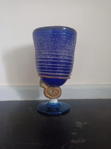 Coupe verre souffle bleu a - verre,