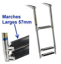 Echelle inox 316 Bateau 3 Marches Télescopique Marches Larges Pour Plate-forme