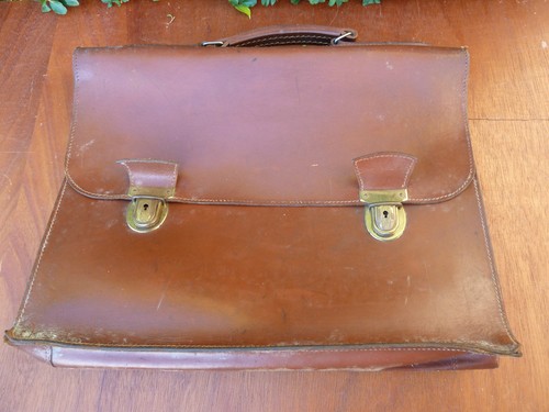 Ancien cartable cuir marque - ancien, en