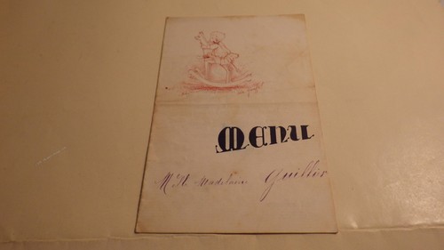 1891 menu avec dessin original - dessin,