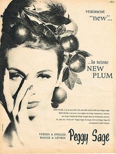 PUBLICITE ADVERTISING 044  1961  PEGGY SAGE   vernis  NEW PLUM