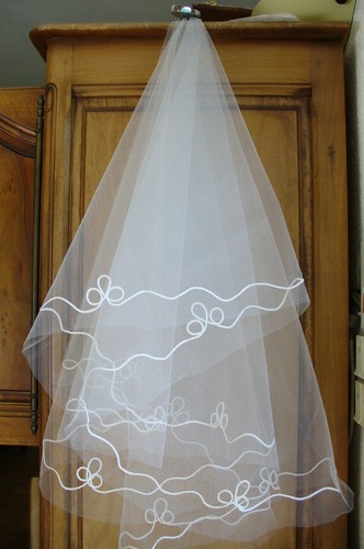 Voile uni avec ganse - , satin