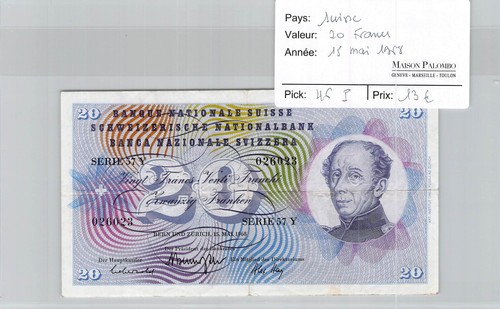 Billet suisse francs - suisse,