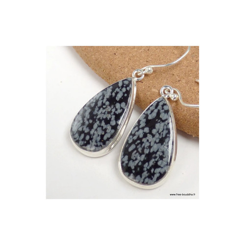 Boucles oreilles obsidienne - boucles,