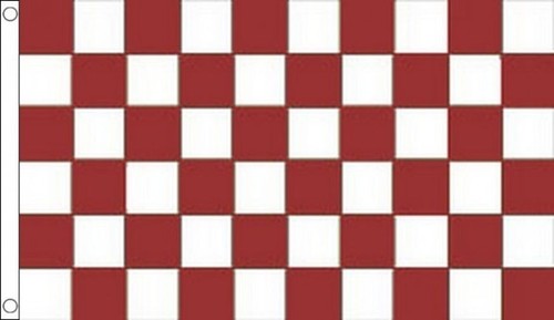 Drapeau damier maron blanc - maron, et