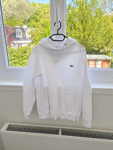 Lacoste white hoodie - lacoste,