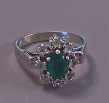 Art déco bague argent saphir