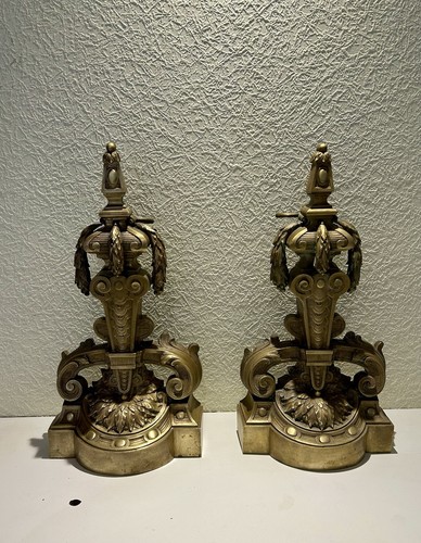 Paire chenets bronze doré - paire, de