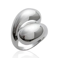 Grosse bague femme - argent 925 massif - deux boules symétriques