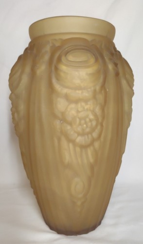 Antique yellow opaline vase - antique,