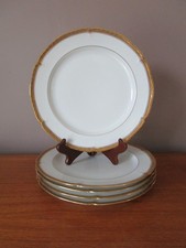 5 ASSIETTES PLATES 25 CM EN PORCELAINE DE LIMOGES LISERES DORE A.LANTERNIER &CIE