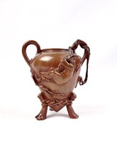 Vase bougeoir en bronze signé