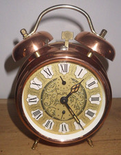 Réveil mécanique vintage KIPLÉ cuivre — Années 60/70 — Fonctionne