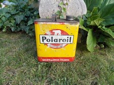 ANCIEN BIDON  HUILE POLAROIL SPORT MOTO AUTO GARAGE
