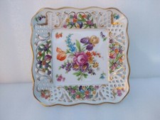 Ancien Plat Coupe à Fruits En porcelaine Fine Schumann Dresde 