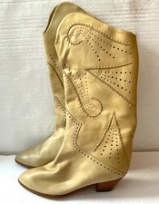 Bottes/Santiags En Cuir Beige