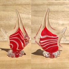Poisson 15cm en Verre Coloré Murano Soufflé Étiré Collection Déco Vintage Art