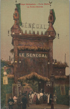 Zoo humain. Exposition coloniale de 1907, pavillon du Sénégal  Carte postale - Z