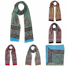 Écharpe en coton paisley grande petite allover 175x50cm motif10 echarpe d'été