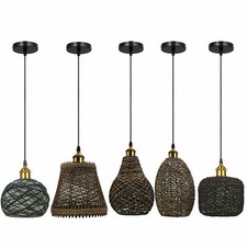 Plafonnier suspendu en rotin