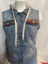 Upcycled Denim Vest w/ button