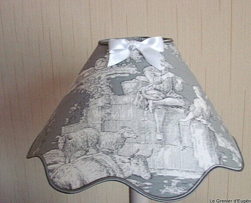Abat jour festonné toile - abat-jour,