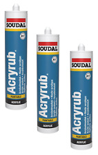 3x Peinture Acrylique Blanc Étanche Mastic Scellage pour Constructions Étancher