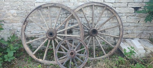 Paire roues charrette - de,