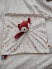 doudou plat renard carre blanc