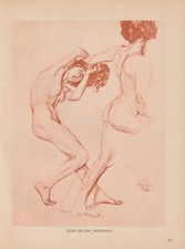 Féminin Nu Nues Sorcières Hexenschule Original Lichtdruck V.1912 Otto Greiner