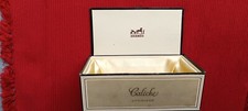 Boîte à parfum HERMES CALECHE vintage des années 1970 doublée de soie
