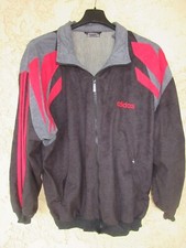 Veste ADIDAS vintage années 80 felpa jacket peau de pêche Trefoil noir 180 L