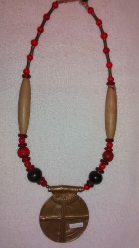 Handmade necklace brass - handmade,