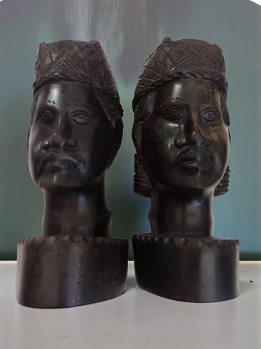 Paire bustes africains - , vintage