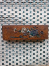 Ancien Plumier en Bois Souvenir De Vacances 