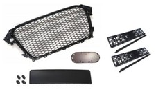 Calandre Grille Noir Nid D'abeilles Support De Plaque Pour Audi A4 S4 RS4 B8 8K