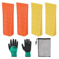 Coin ABS 4 pcs 152 mm pour bois avec gants et sac orange, jaune