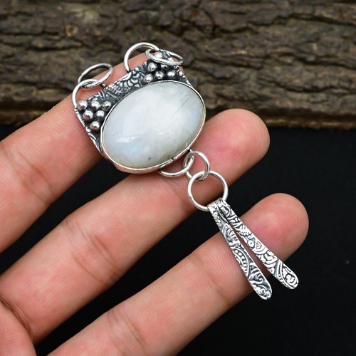 Pendentif pierre lune - pendentif, en