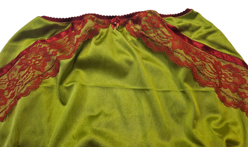 Green red nylon tricot lacy - green,