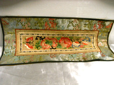 ?? ANCIENNE BRODERIE FLEURS TAPISSERIE TENTURE MURALE ASIATIQUE CHINE CHINA