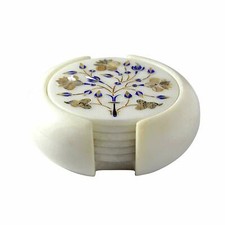 Marbre Coaster Set Incrustation Pierre Pireta Dura Main Cadeau