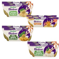 Blédina - Blédiner - Plats du soir pour bébé - 16 bols avec 4 Recettes inspir...