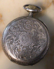 Montre à gousset Art Déco richement décoré XIXeme en argent