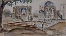 Albert Lepreux (1868-1959) (39) - aquarelle - Paris (démolition du Trocadéro)